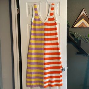 STAUD Seashore Knit Dress - Cabana Light